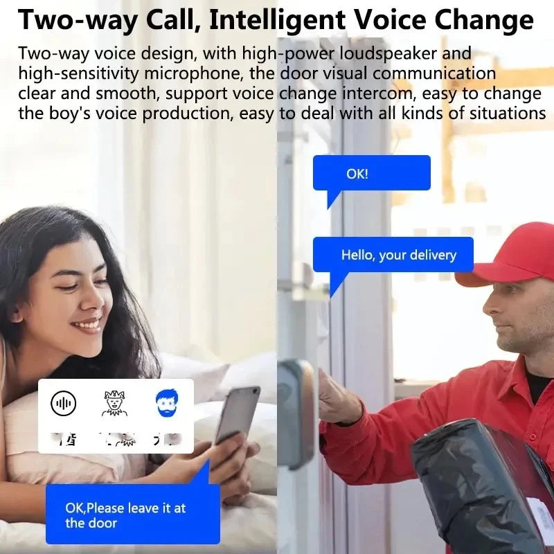 Campainha Com Câmera Vídeo Porteiro Sem Fio Recarregável