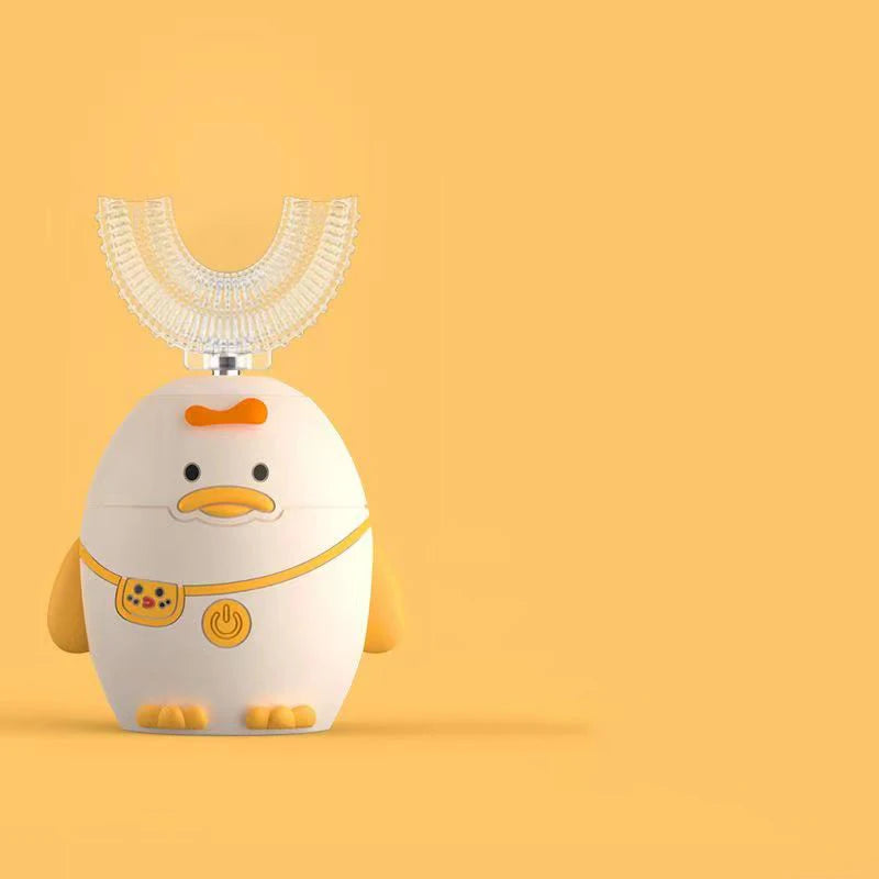 Escova de dentes elétrica para crianças 360º formato em U com temporizador inteligente, recarregável