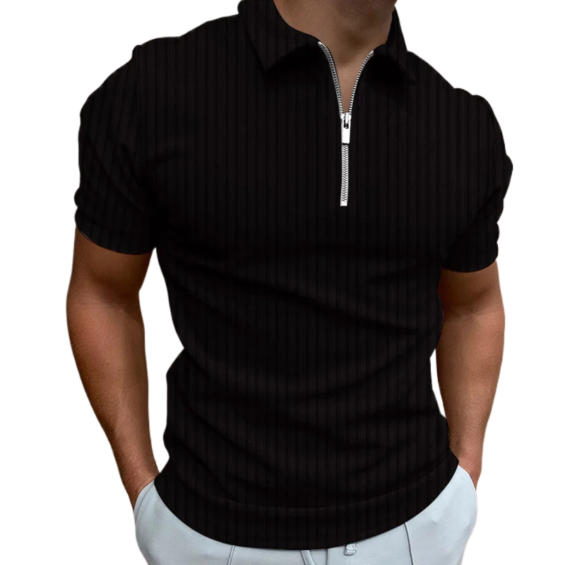 Camisa masculina manga curta com zíper Fashion