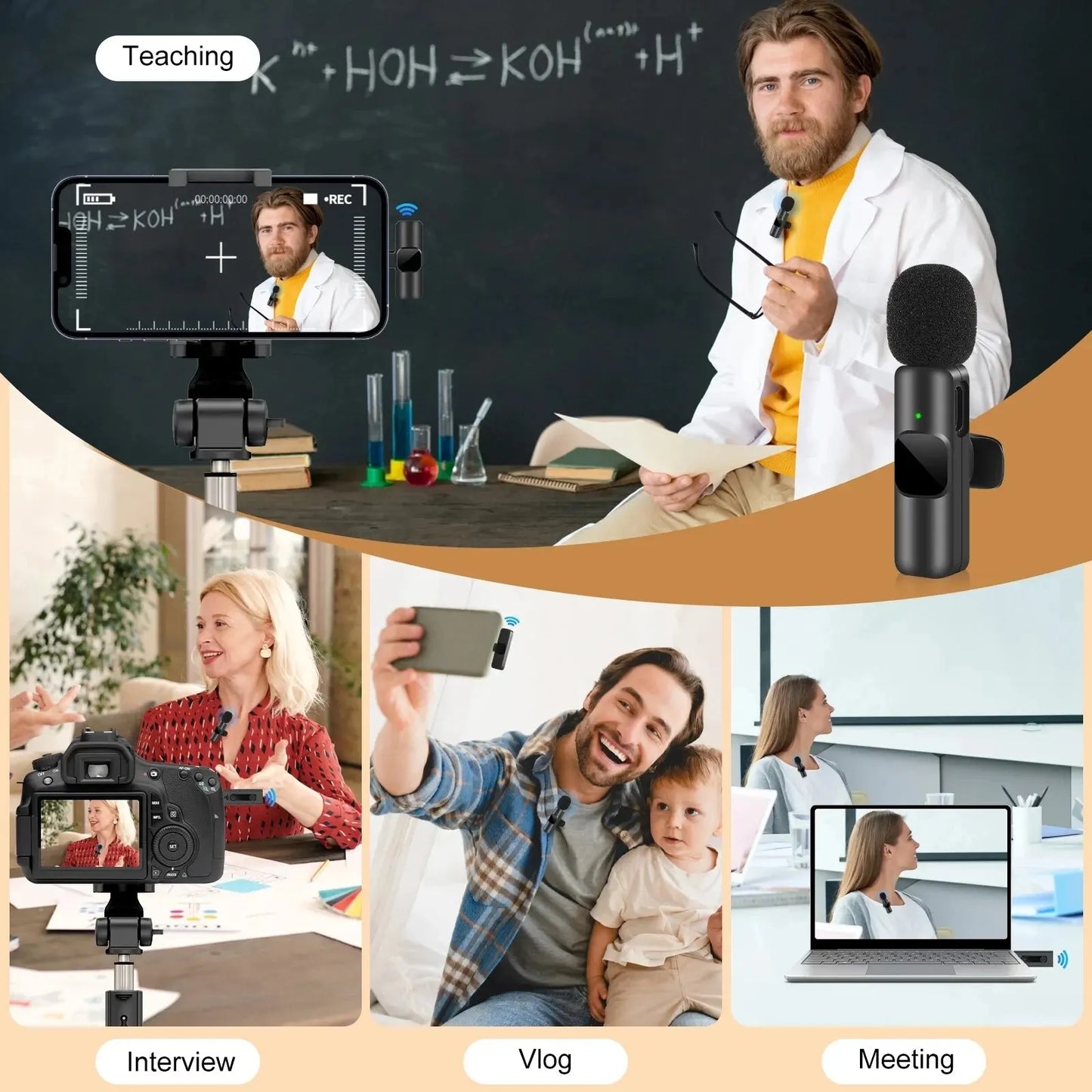 Microfone sem fio portátil